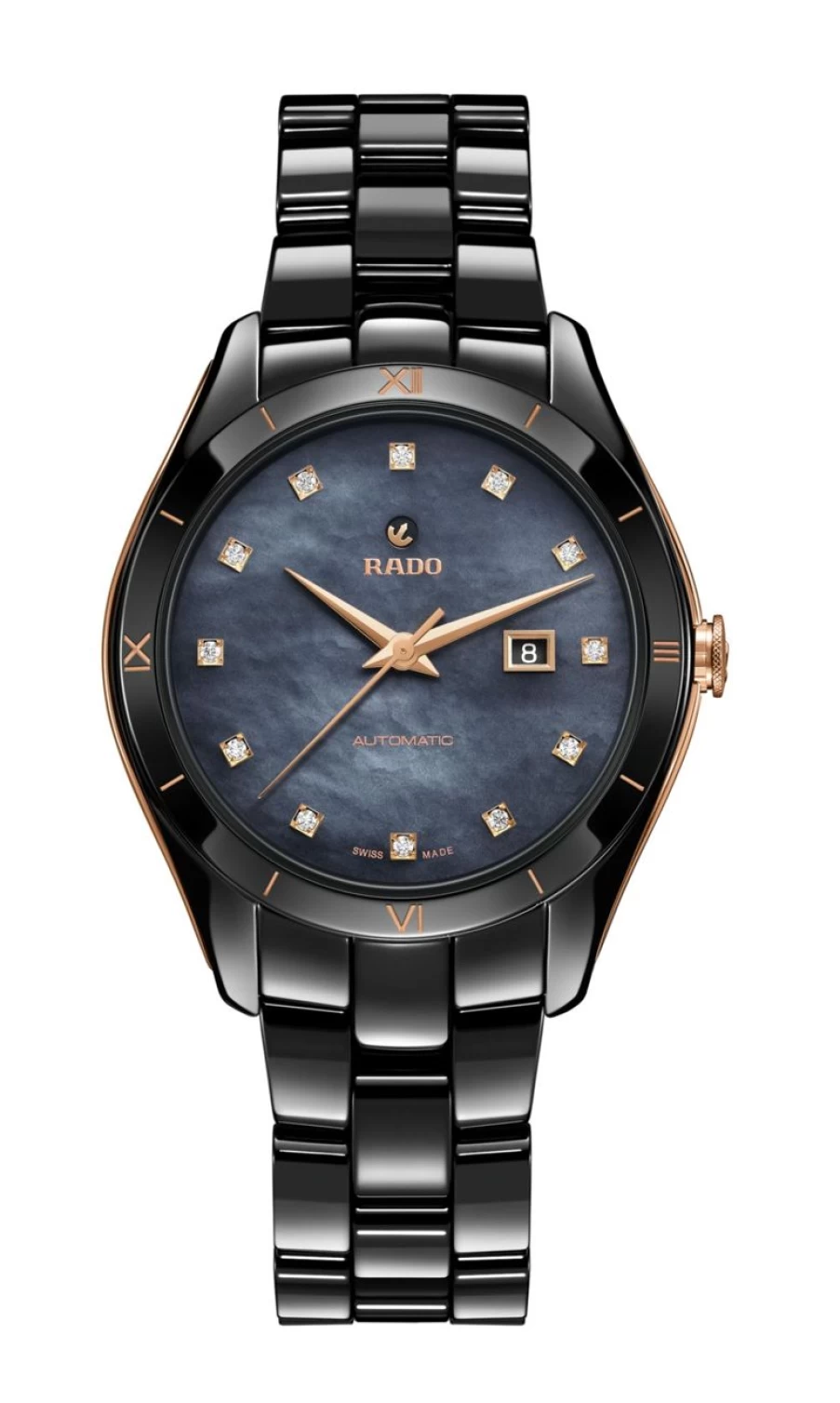 Rado Hyperchrome Automatic Diamond Women's Watch - Dark Dial Luxury Timepiece