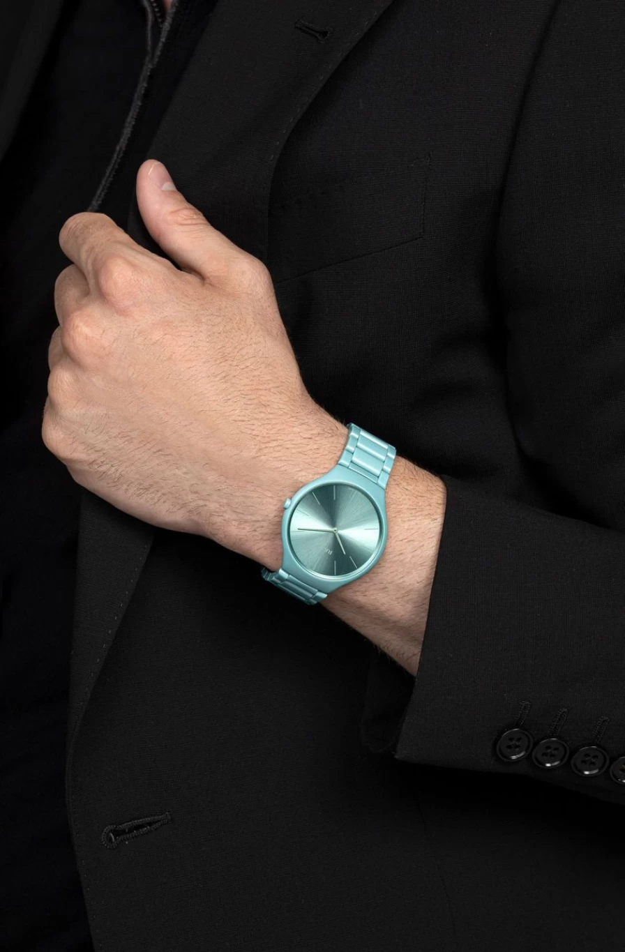 Rado True Round Thinline Men's Watch - Le Corbusier Slightly Greyed English Green 32041 Coloured Dial