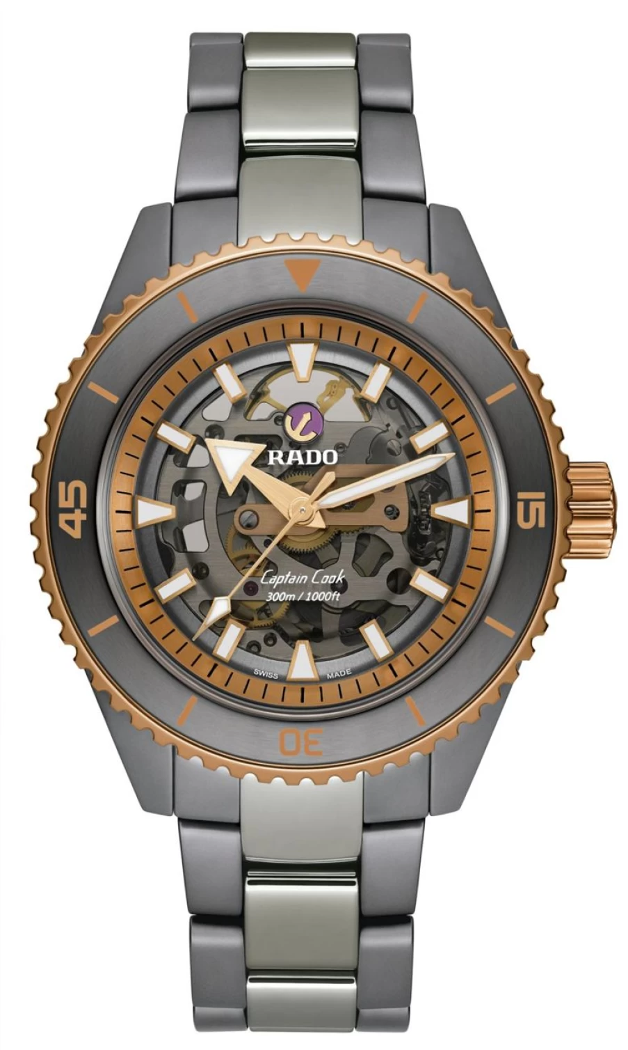 Rado Captain Cook Men's Dark High-Tech Ceramic Skeleton Automatic Watch