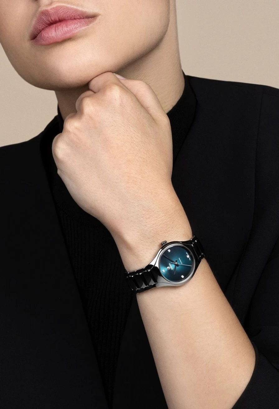 Rado True Round Automatic Diamond Watch for Women - Light Tone Luxury Timepiece